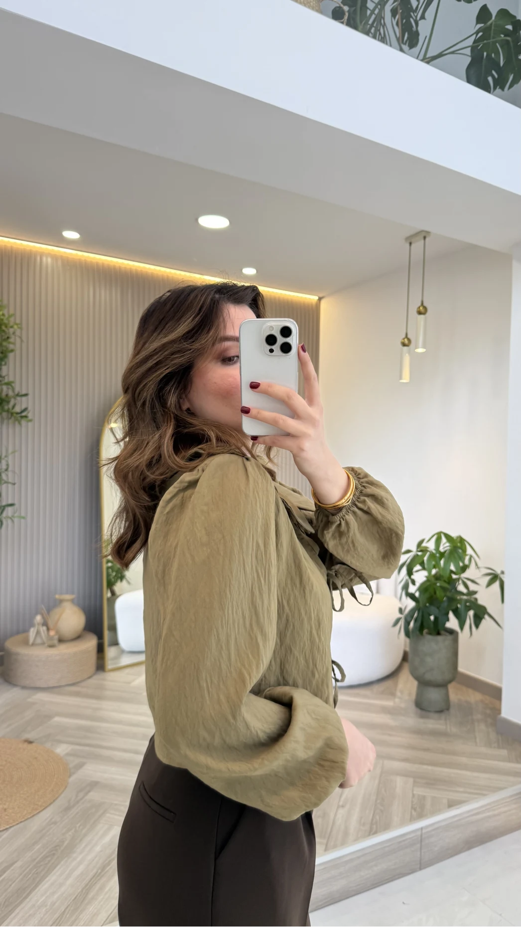 Bebe Yaka Çizgili Gömlek - Yeşil - Kod: 2048