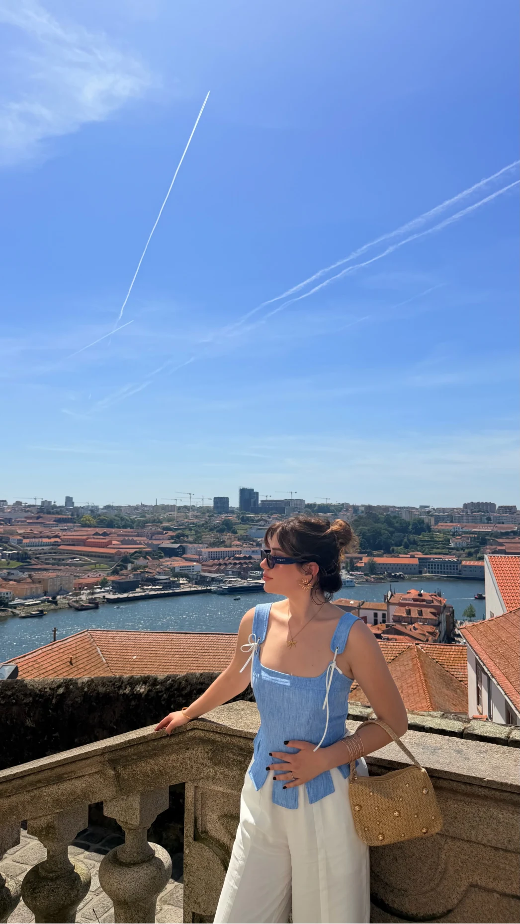 Korse Detay Askılı Crop Bluz - Mavi - Kod: 580930