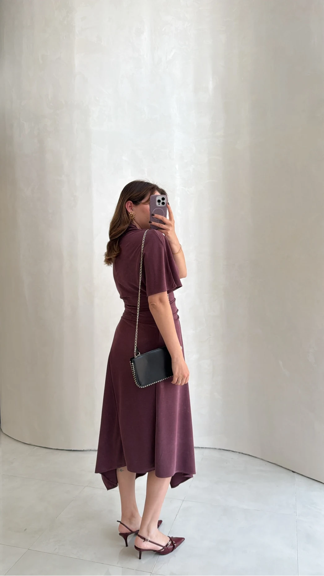 Flawless Modal Kumaş Asimetrik Kesim Etek Bluz Takım - Gül Kurusu - Kod: 0931