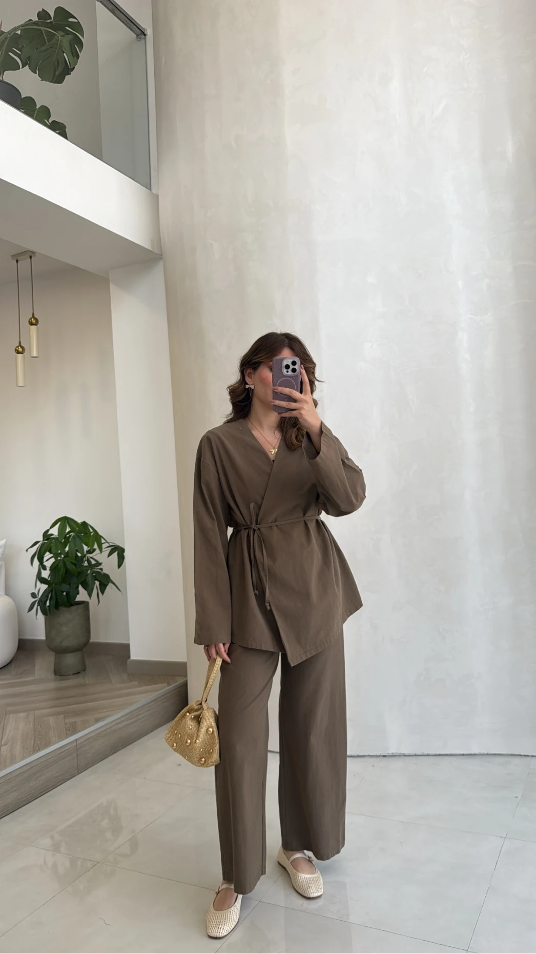 Bağcıklı Kimono Takım - Haki - Kod: 8968