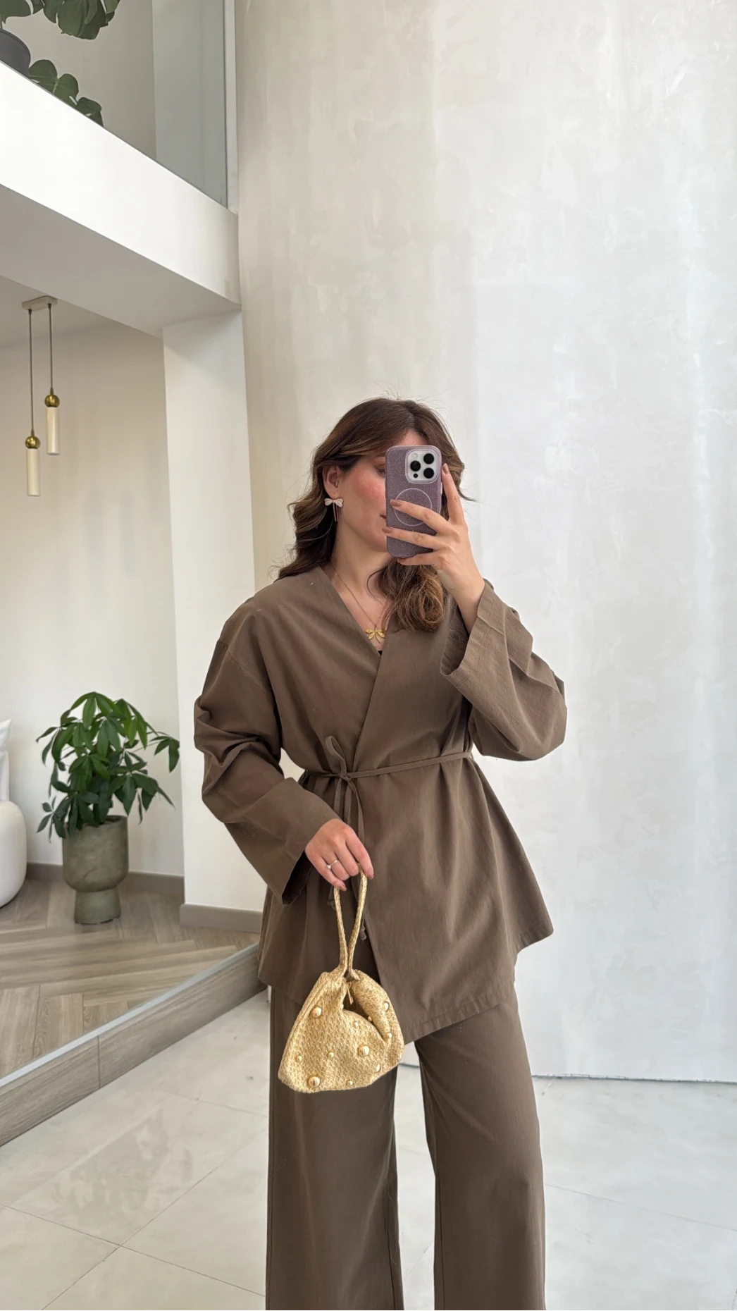 Bağcıklı Kimono Takım - Haki - Kod: 8968