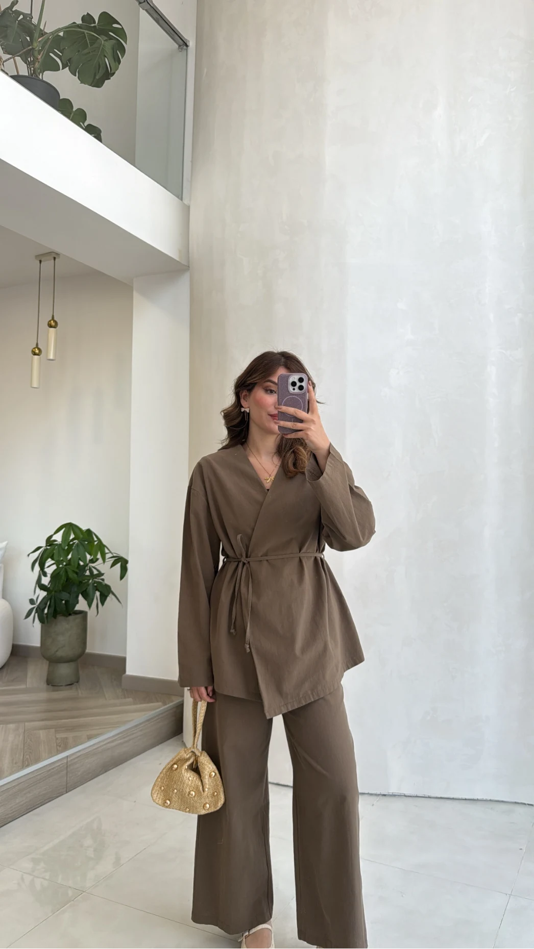 Bağcıklı Kimono Takım - Haki - Kod: 8968