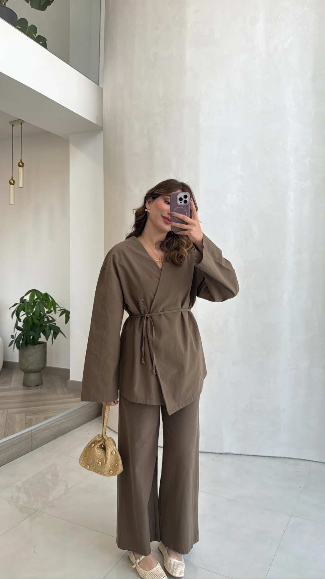 Bağcıklı Kimono Takım - Haki - Kod: 8968