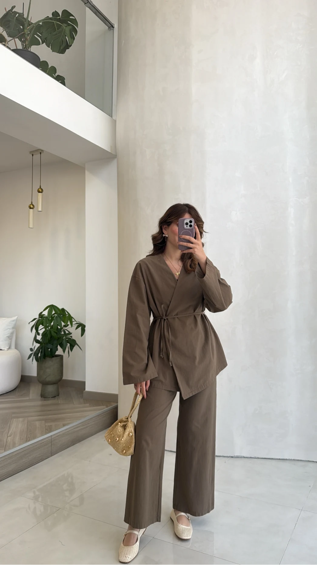 Bağcıklı Kimono Takım - Haki - Kod: 8968