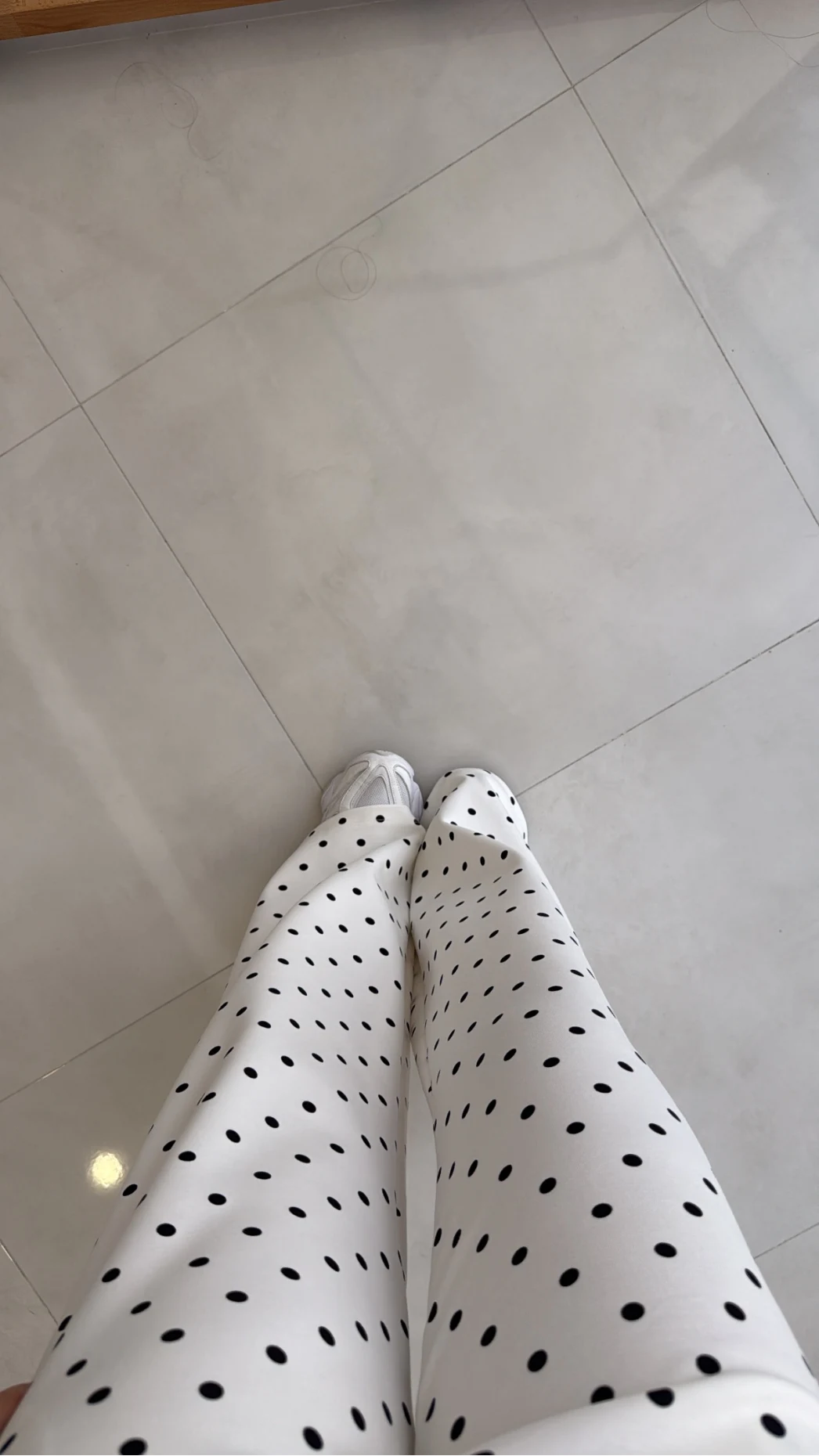 Andora Puantiye Desen Bluz Pantolon Takım - Ekru - Kod: 4133