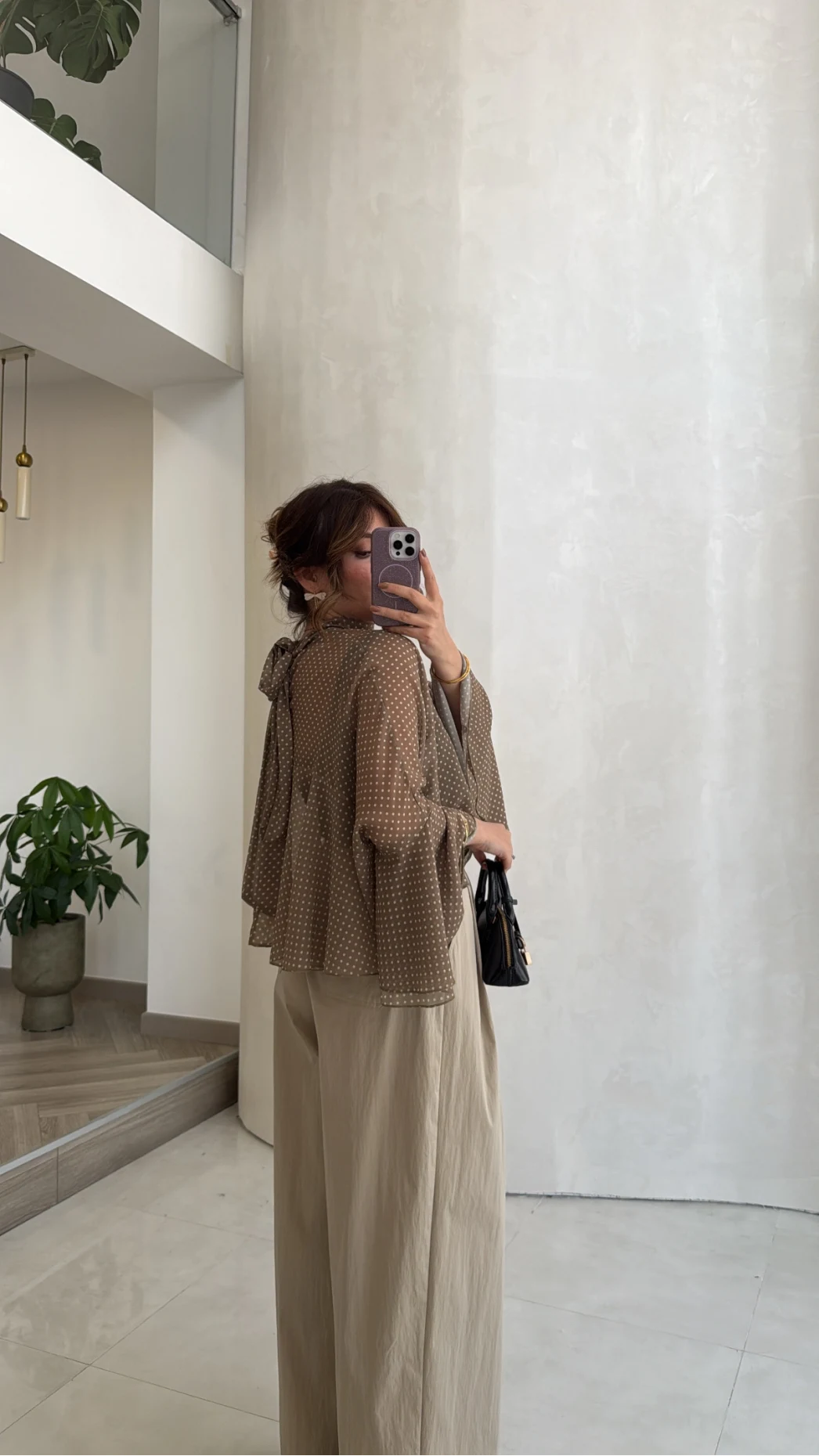 Kuşaklı Bol Paça Pantolon - Taş - Kod: 51300