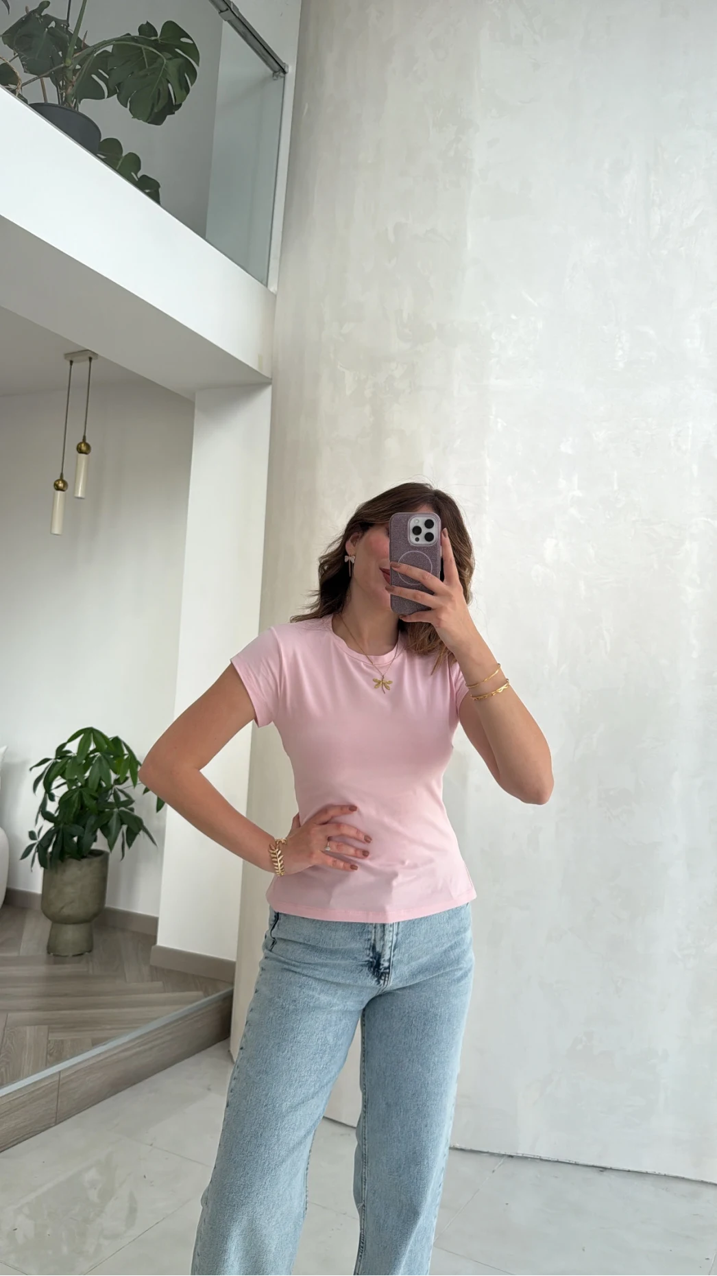Sırtı Kancalı Bluz - Pembe - Kod: 1100