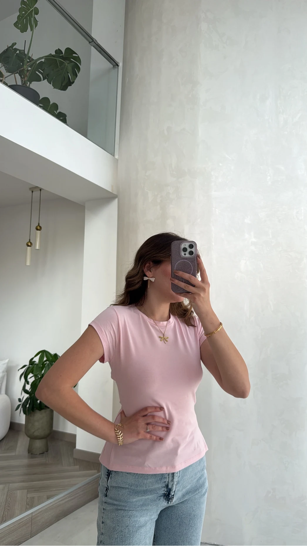 Sırtı Kancalı Bluz - Pembe - Kod: 1100