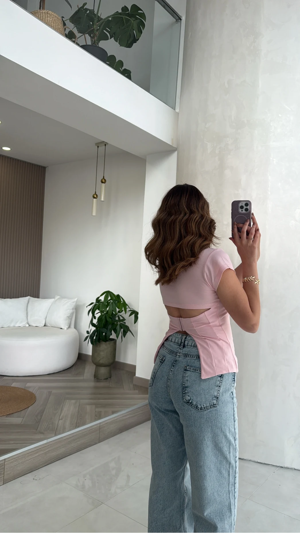 Sırtı Kancalı Bluz - Pembe - Kod: 1100