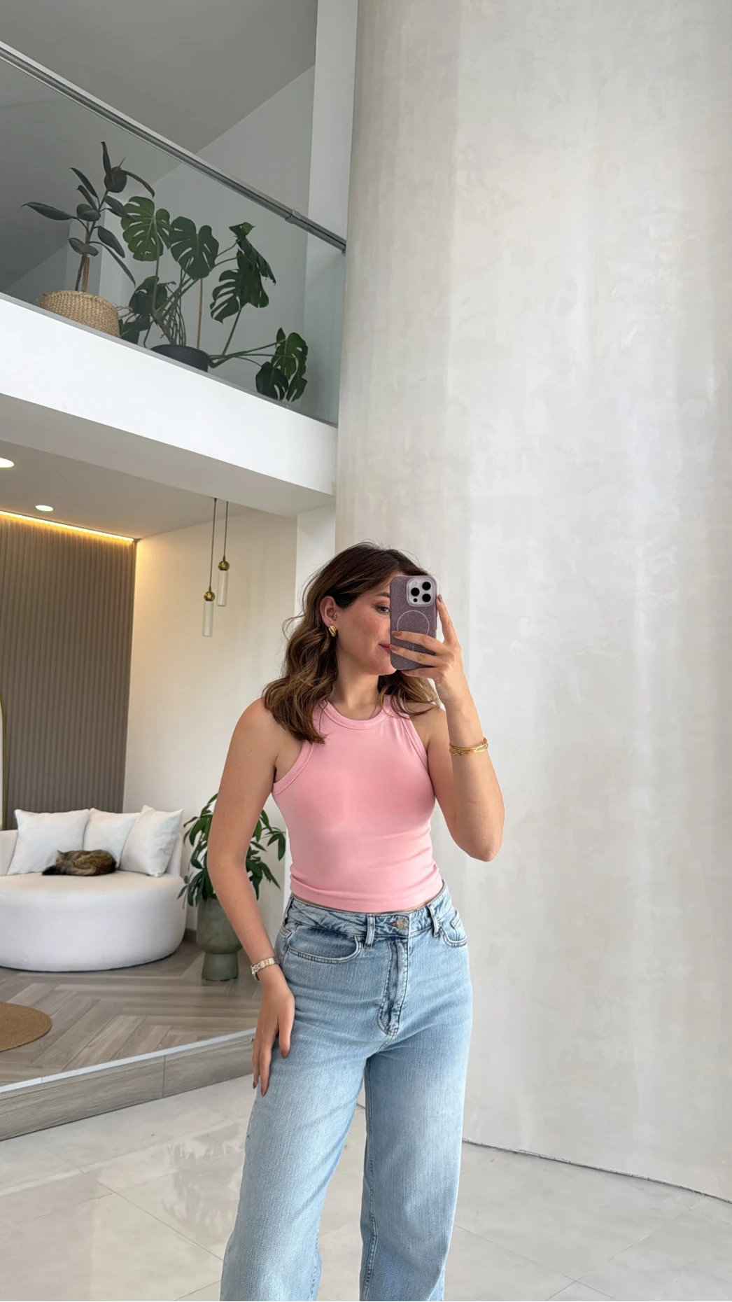 Halter Yaka Göğüs Pedli Crop Body - Pembe - Kod: 5044