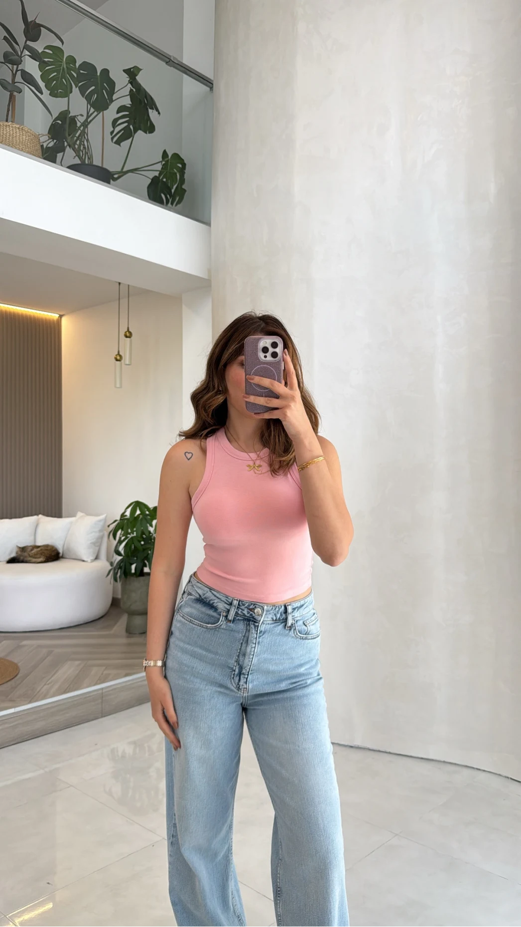 Halter Yaka Göğüs Pedli Crop Body - Pembe - Kod: 5044