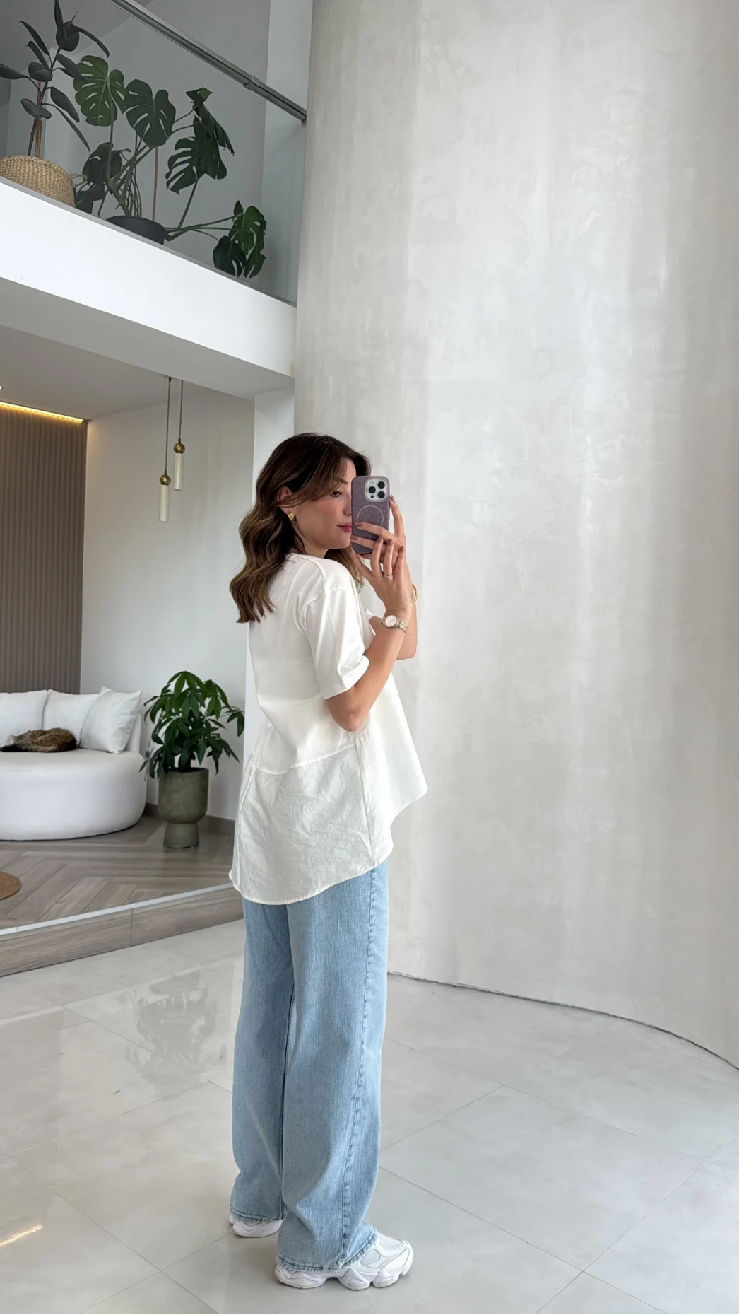 Modal T-shirt - Ekru - Kod: 1069