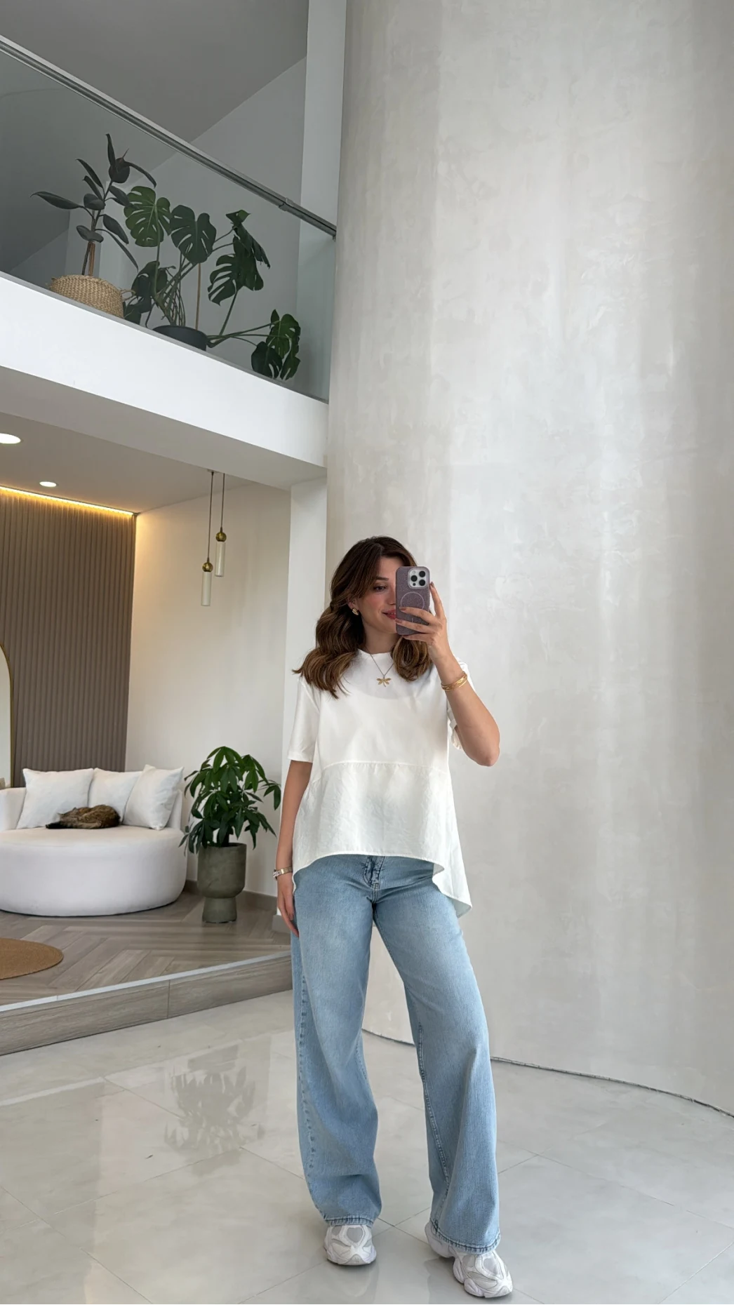 Modal T-shirt - Ekru - Kod: 1069