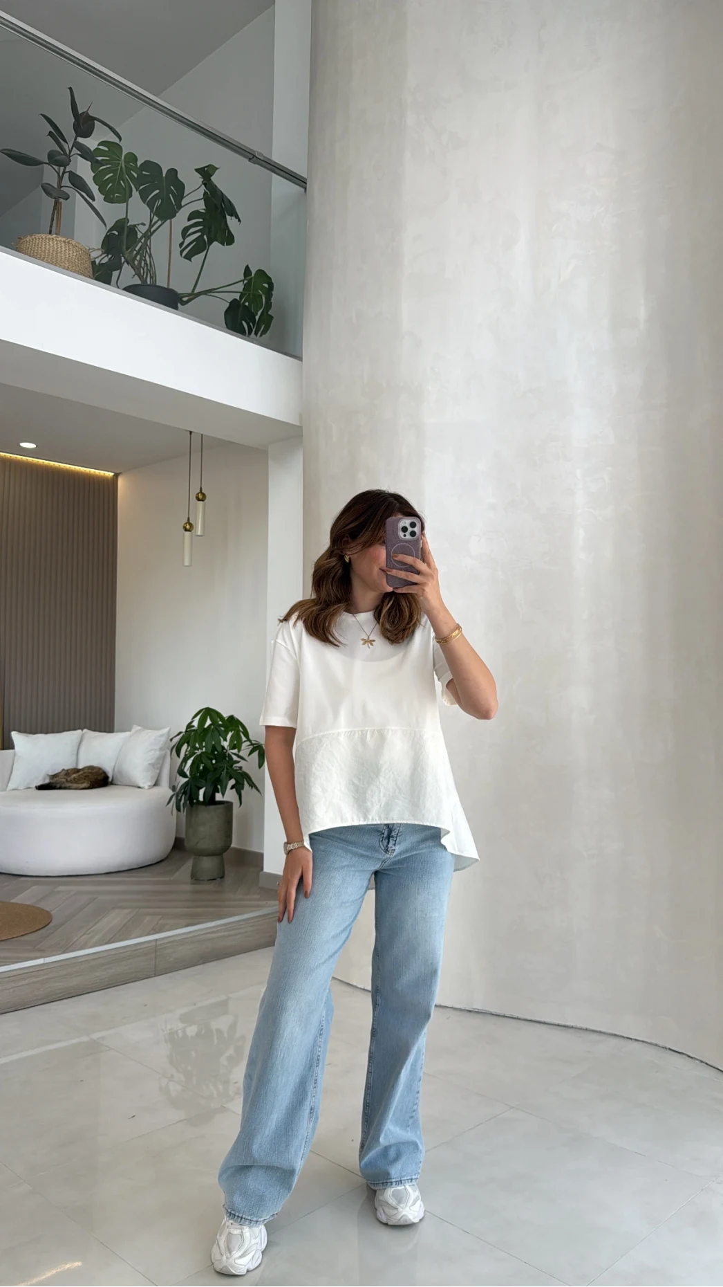 Modal T-shirt - Ekru - Kod: 1069