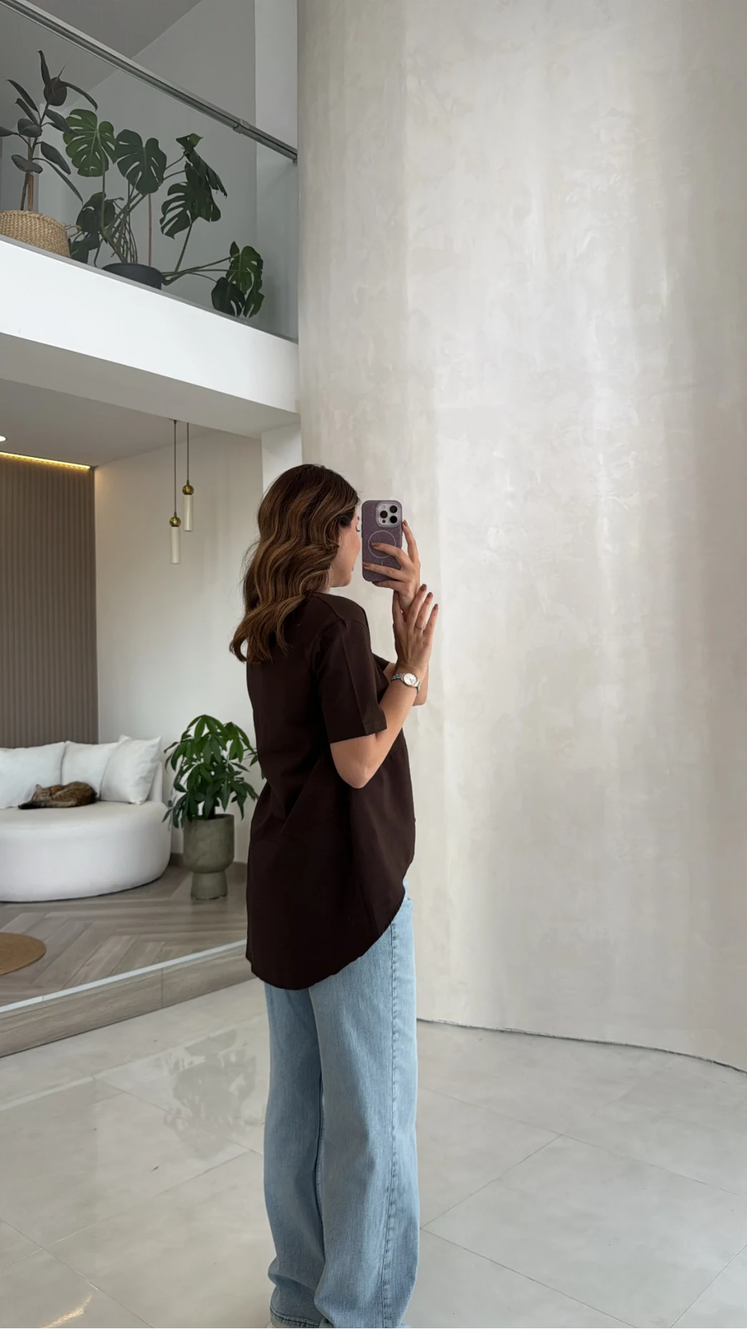 Modal T-shirt - Kahverengi - Kod: 1069