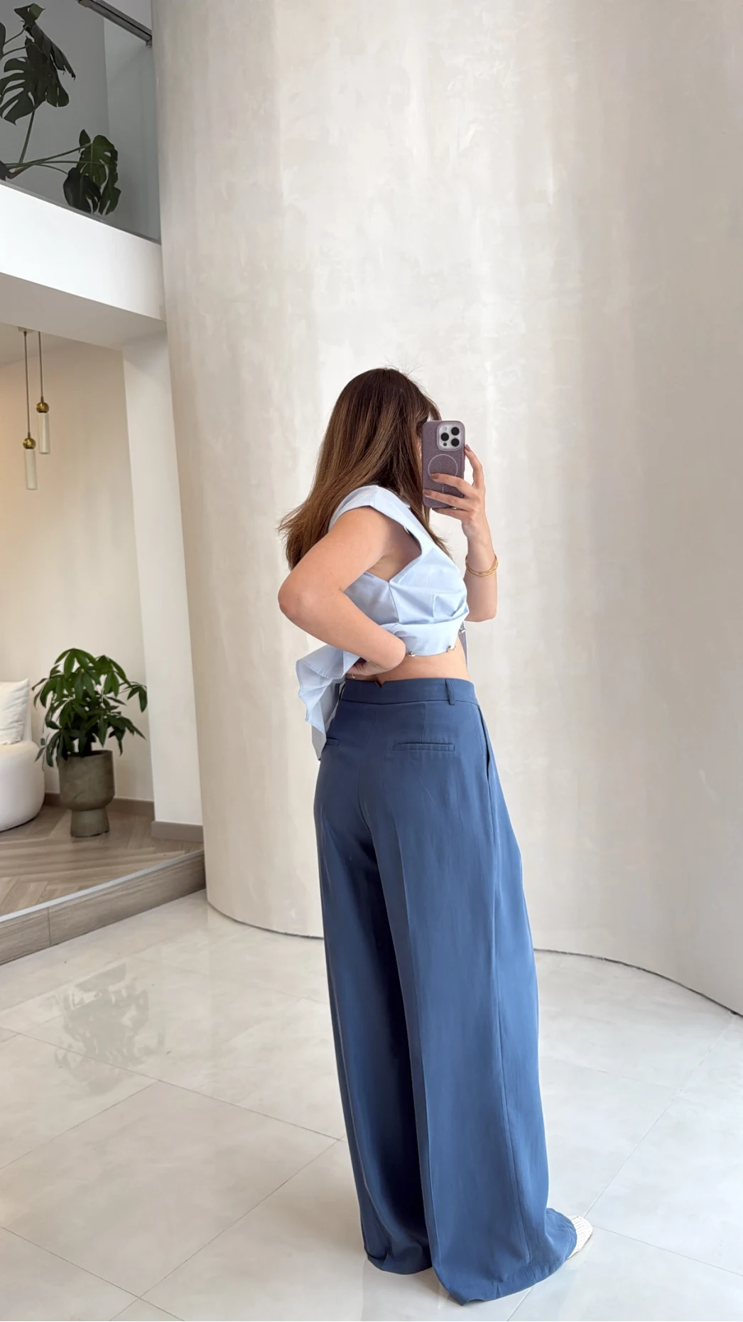 Solenne Bol Paça Modal Pantolon - İndigo - Kod: 51113