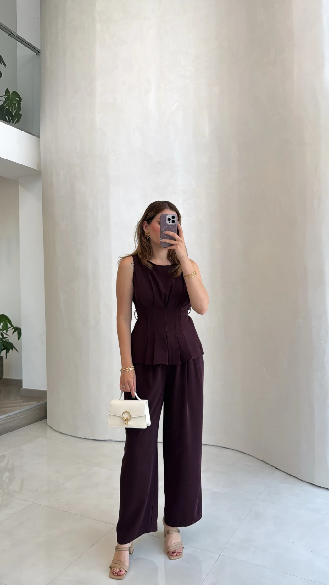 Linda Yelek Pantolon Takım - Bordo - Kod: 8128