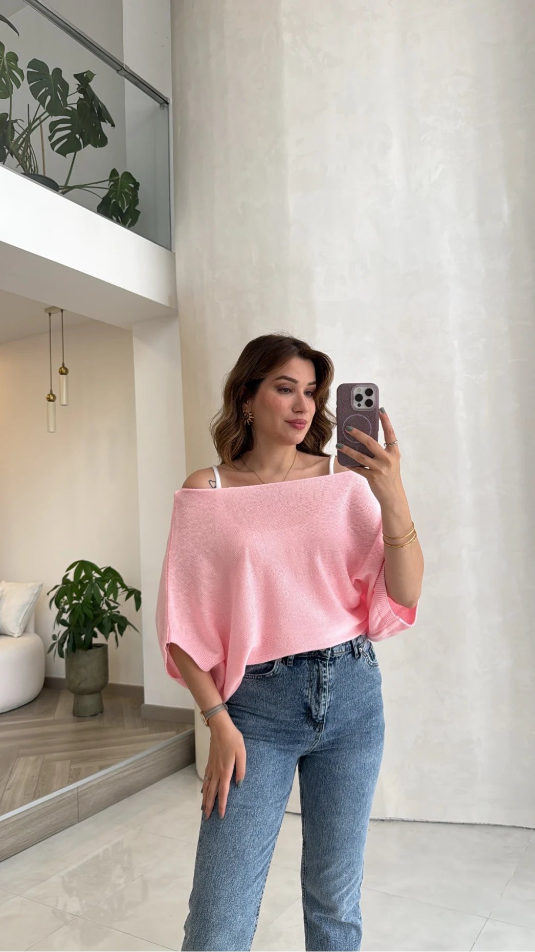 Bestie İçi Askılı Triko - Pembe