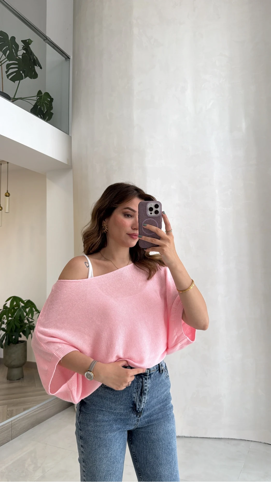 Bestie İçi Askılı Triko - Pembe