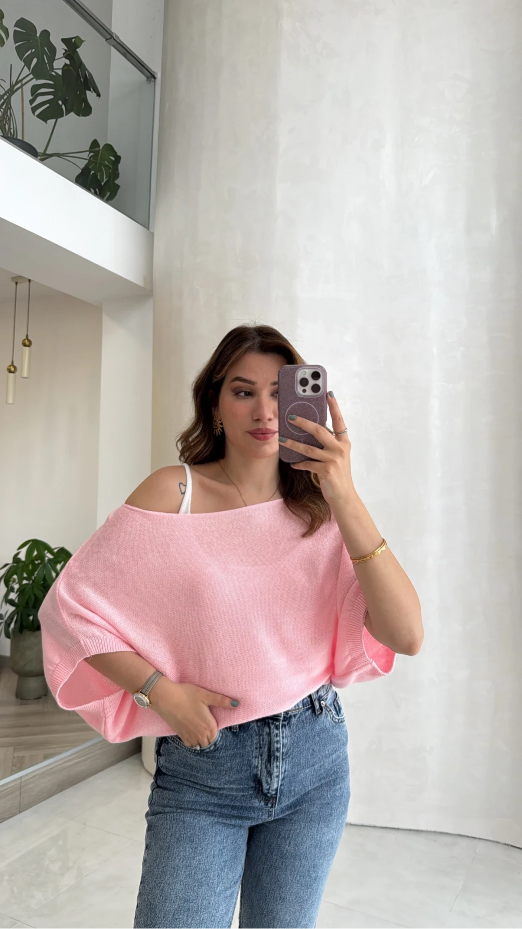 Bestie İçi Askılı Triko - Pembe