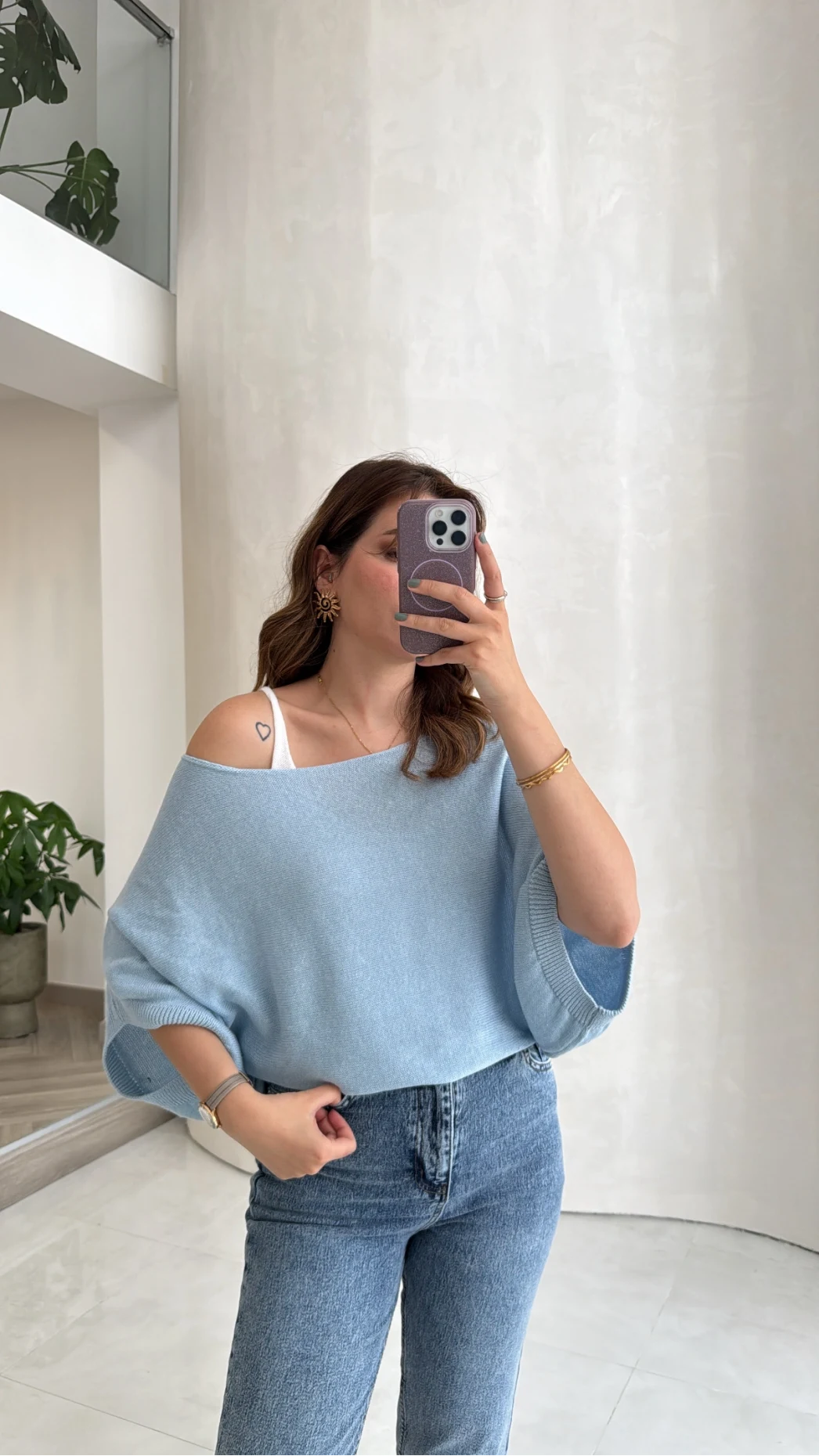 Bestie İçi Askılı Triko - Mavi