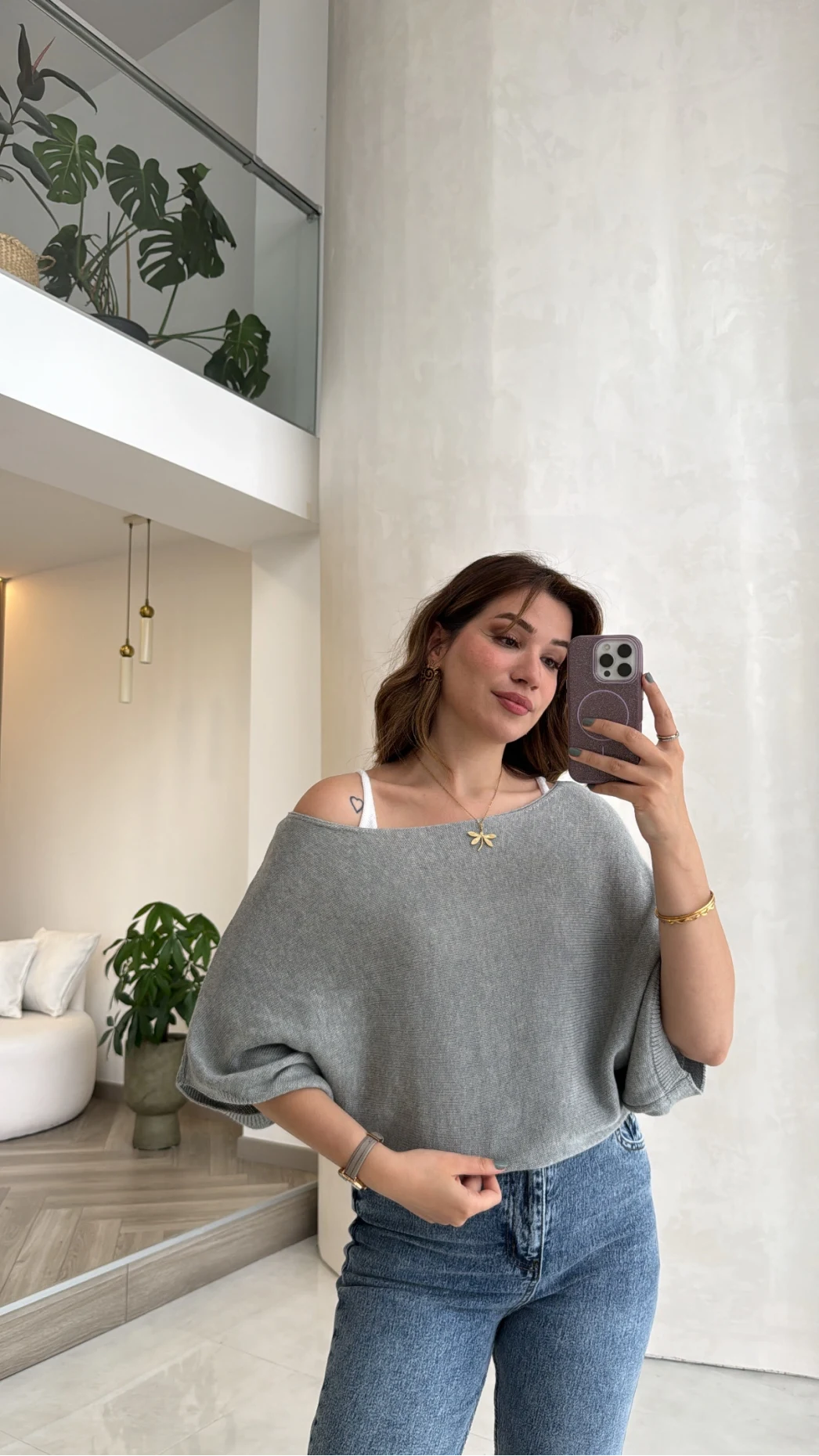 Bestie İçi Askılı Triko - Antrasit
