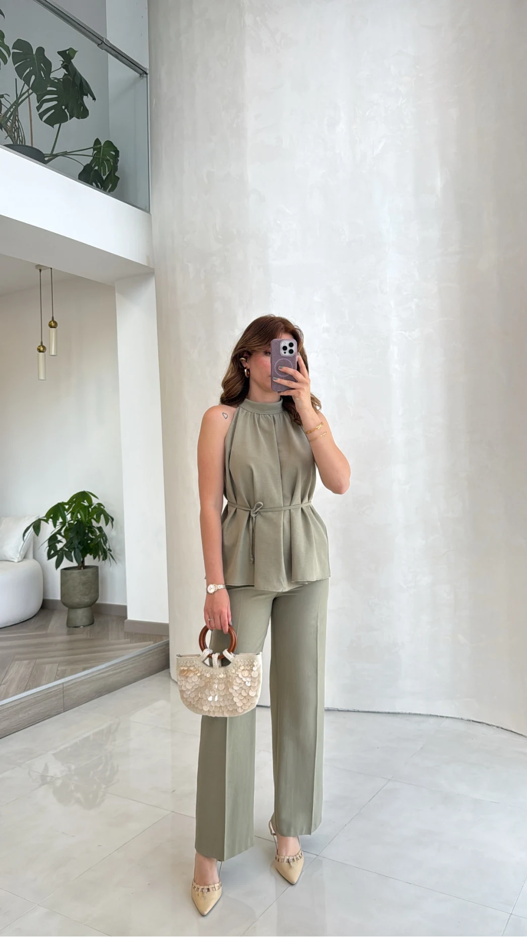 Reglan Kol Bağcıklı Takım - Haki - Kod: 9145