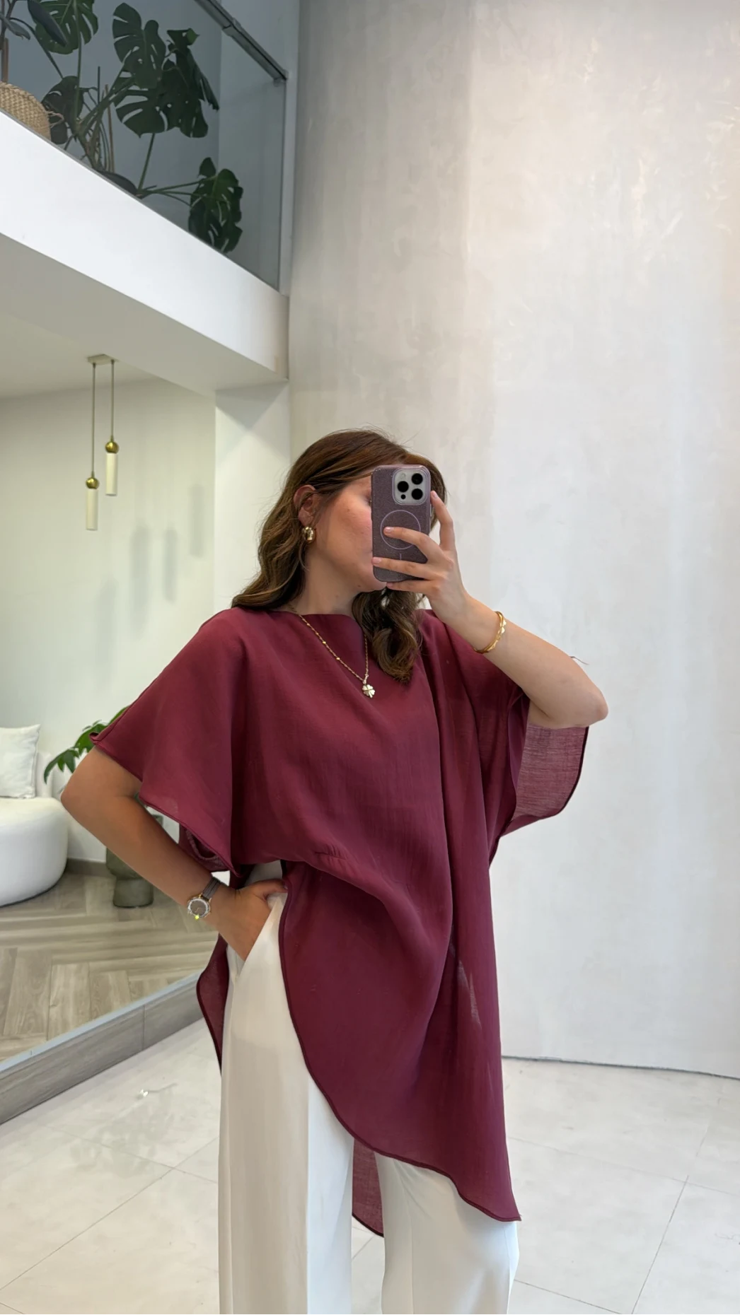 Pelerin Gömlek - Bordo - Kod: 3272