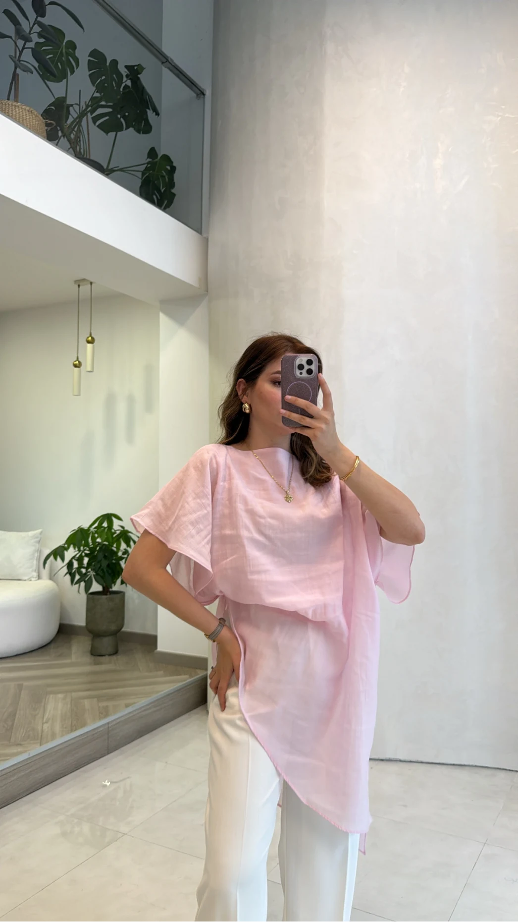 Pelerin Gömlek - Pembe - Kod: 3272