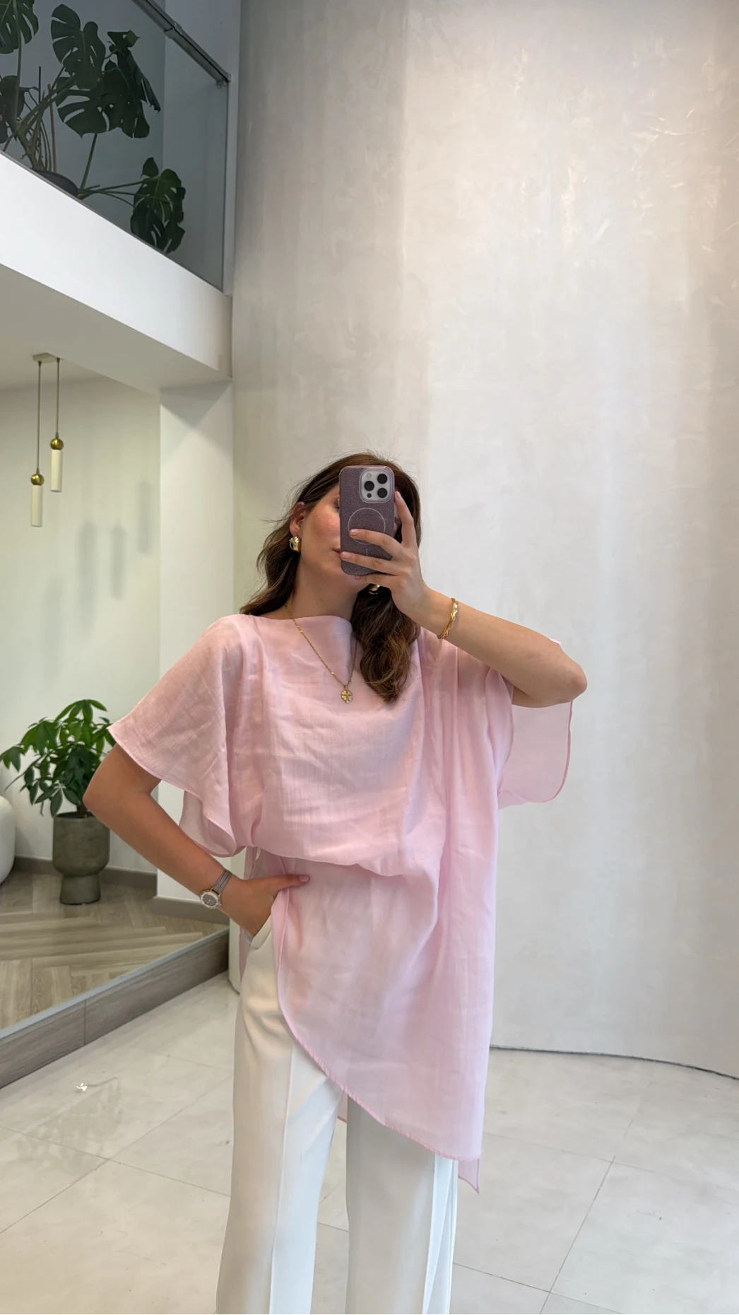 Pelerin Gömlek - Pembe - Kod: 3272