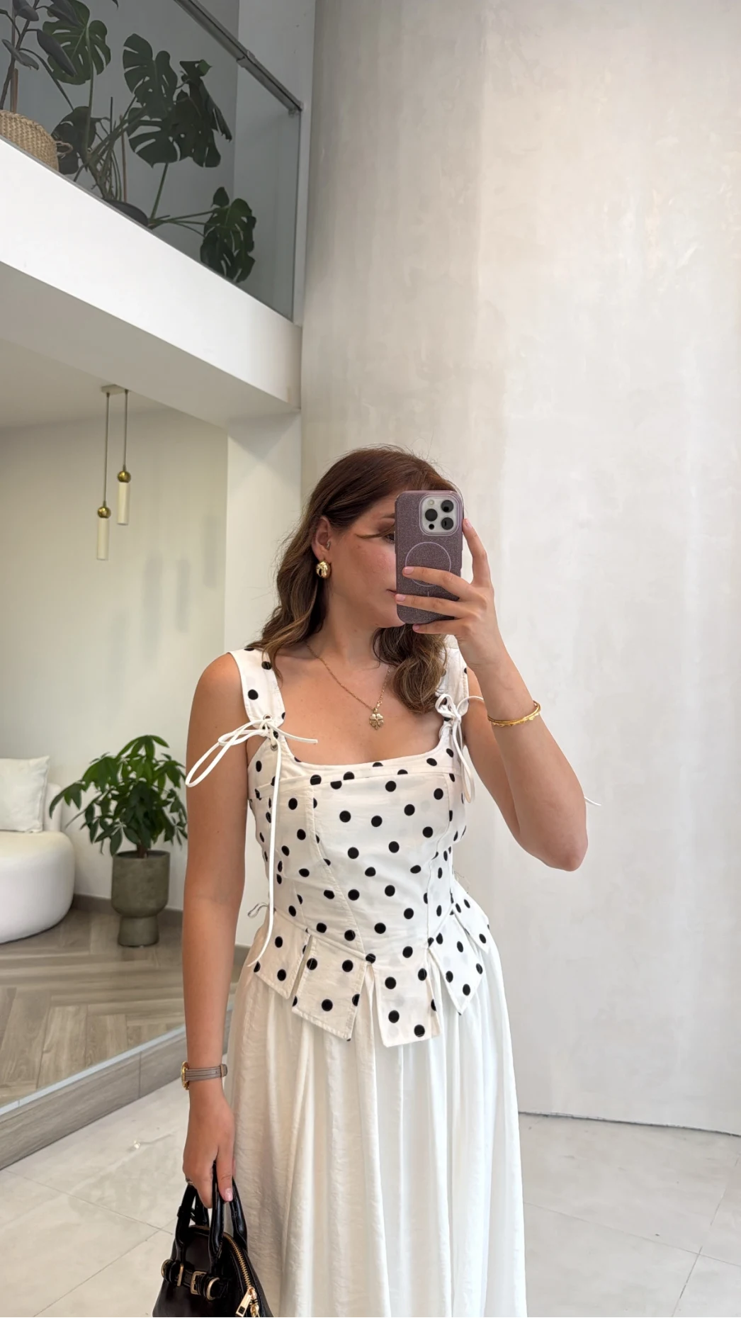 Puantiye Desenli Askılı Korse Bluz - Ekru - Kod: 58559