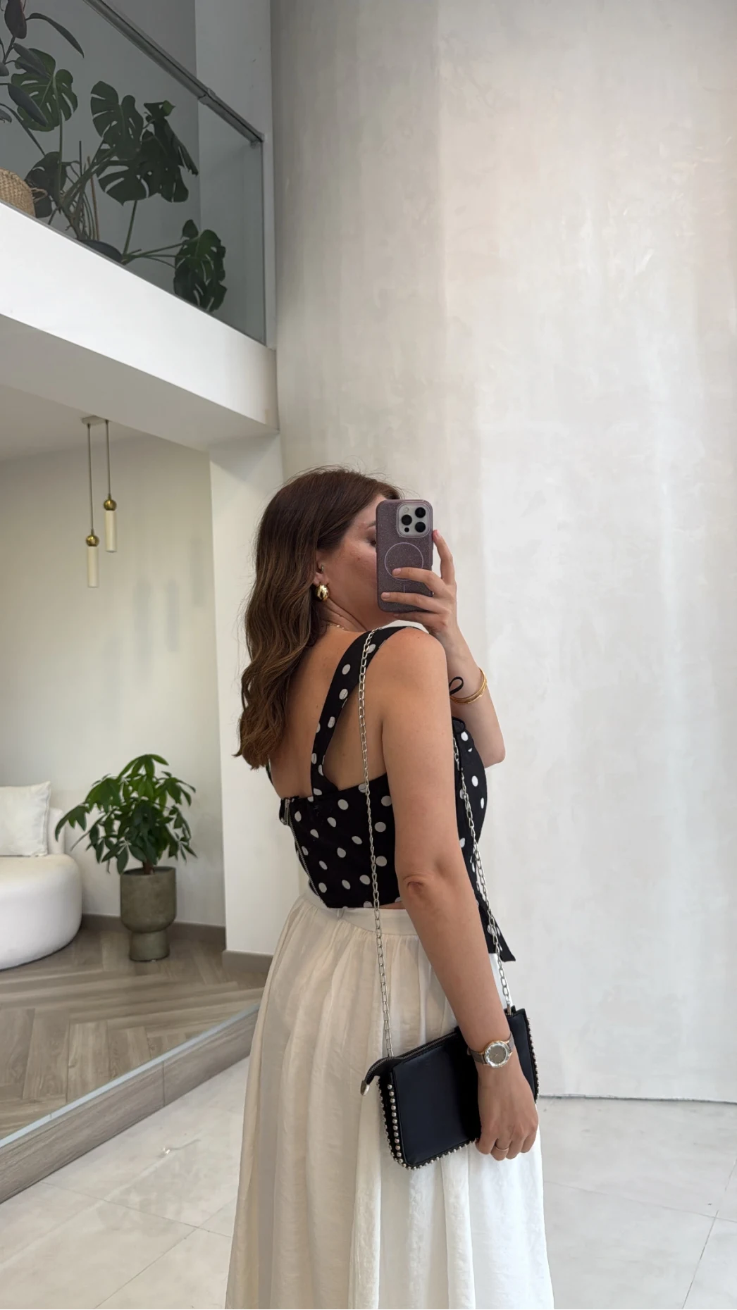 Puantiye Desenli Askılı Korse Bluz - Siyah - Kod: 58559