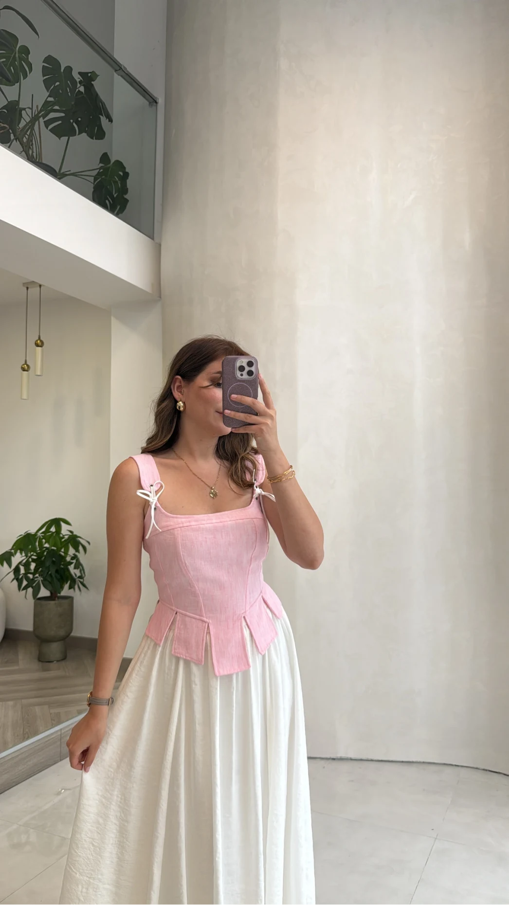 Korse Detay Askılı Crop Bluz - Pembe - Kod: 580930