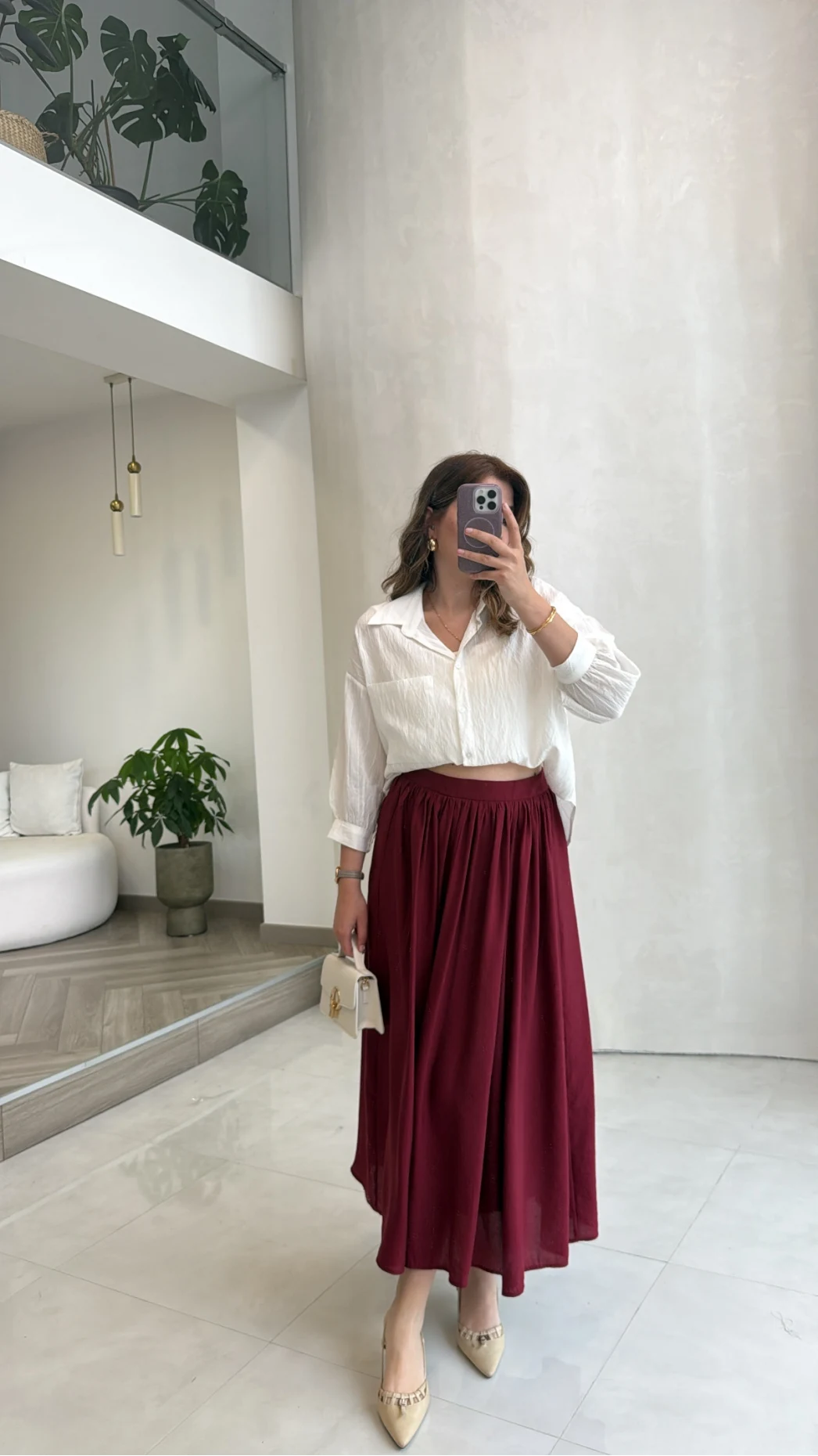 Büzgülü Etek - Bordo - Kod: 3401