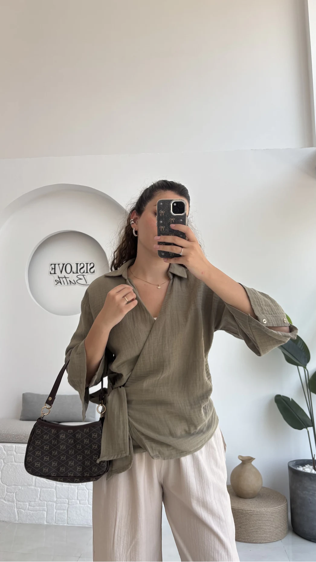 7017 - Vanilla Müslin Kimono - Haki