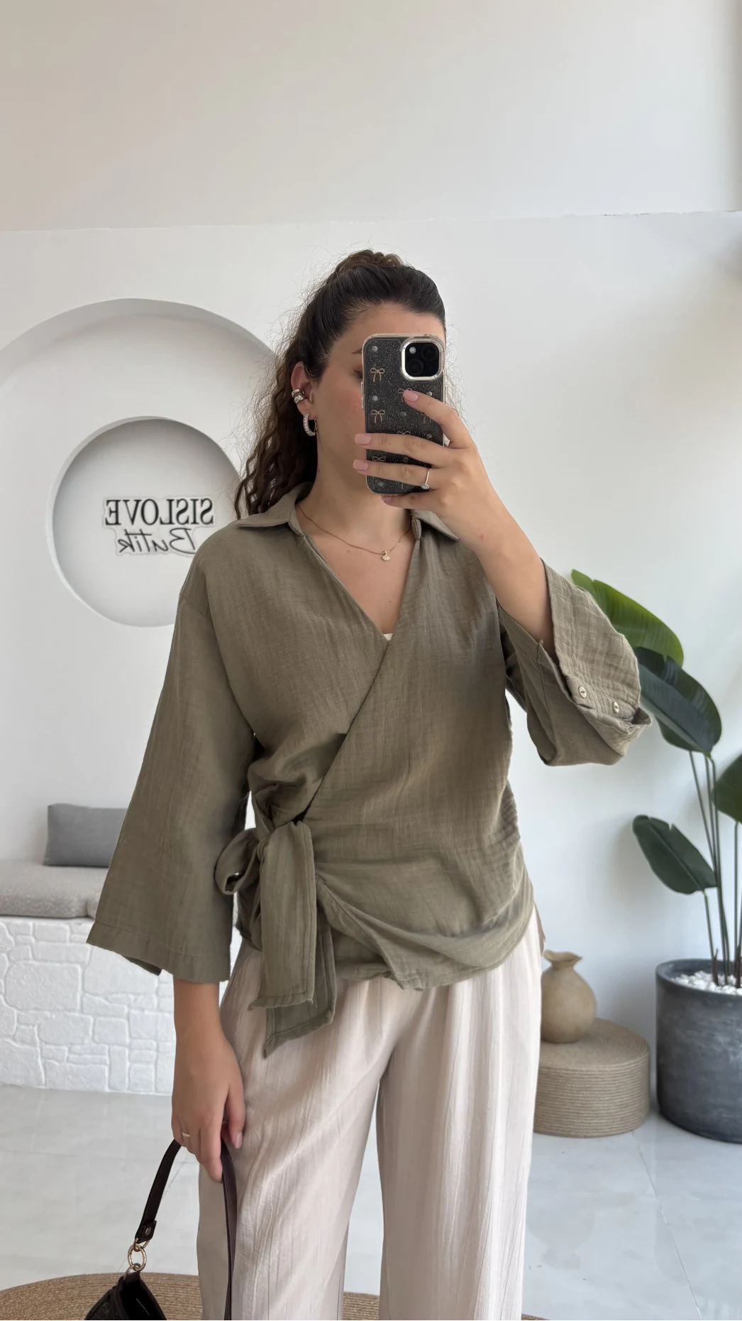 7017 - Vanilla Müslin Kimono - Haki