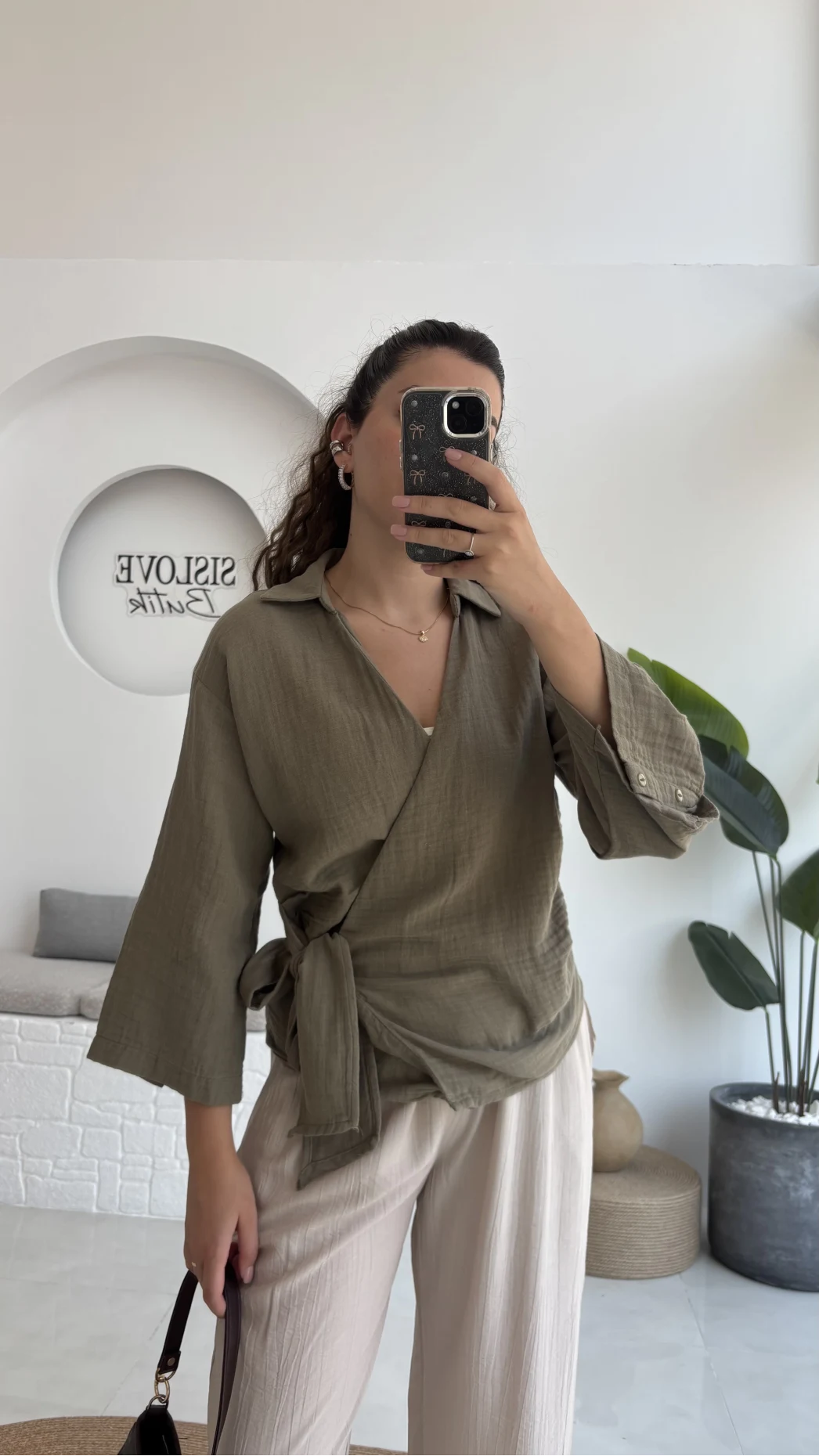 7017 - Vanilla Müslin Kimono - Haki