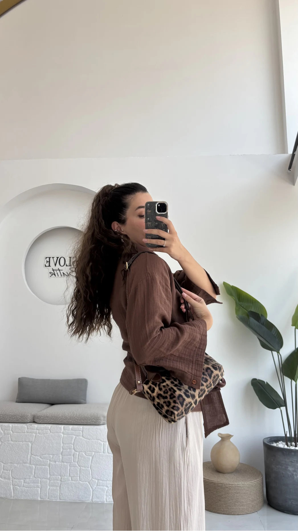 7017 - Vanilla Müslin Kimono - Kahverengi