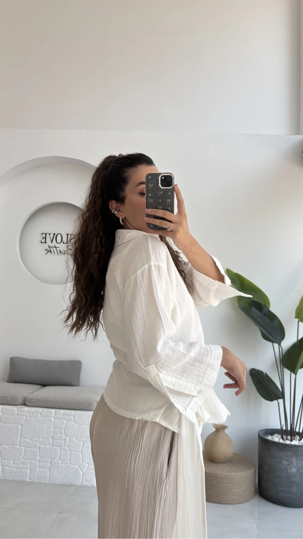 7017 - Vanilla Müslin Kimono - Kırık Beyaz