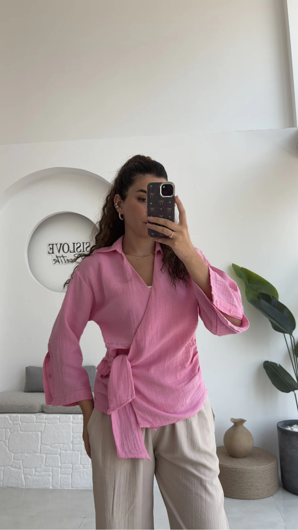 7017 - Vanilla Müslin Kimono - Şeker Pembesi