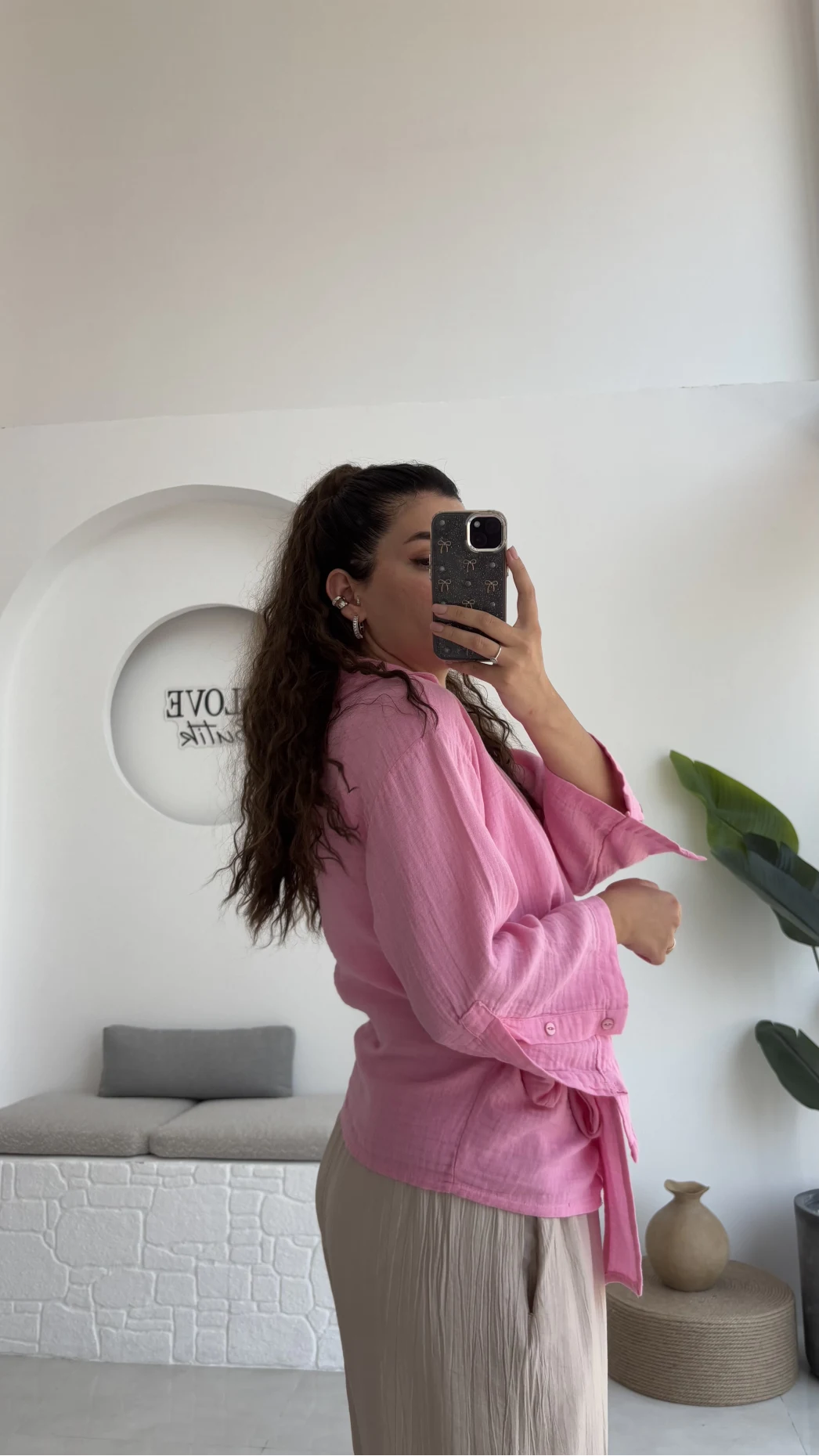 7017 - Vanilla Müslin Kimono - Şeker Pembesi