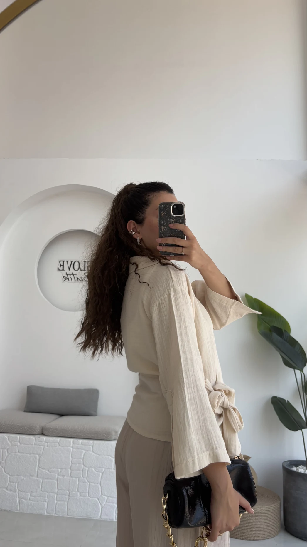 7017 - Vanilla Müslin Kimono - Taş