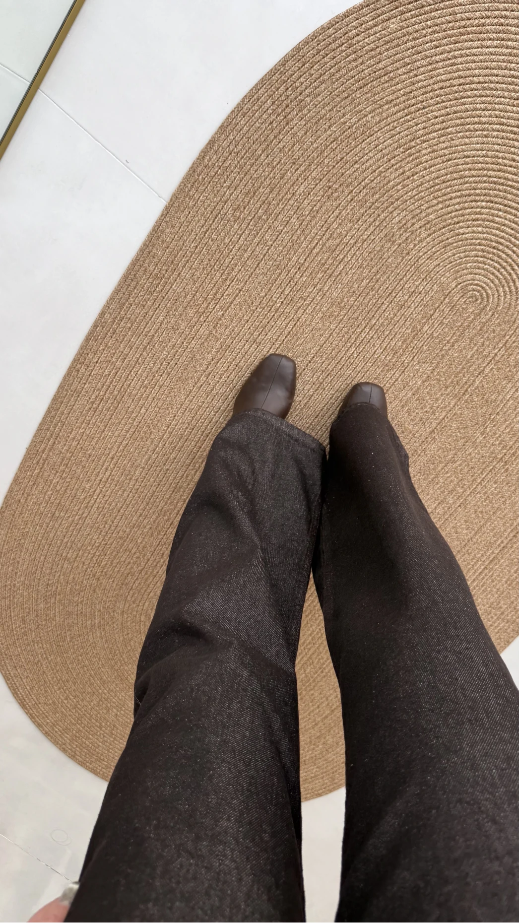 Acı Kahve Yüksek Bel Denim Jean Pantolon