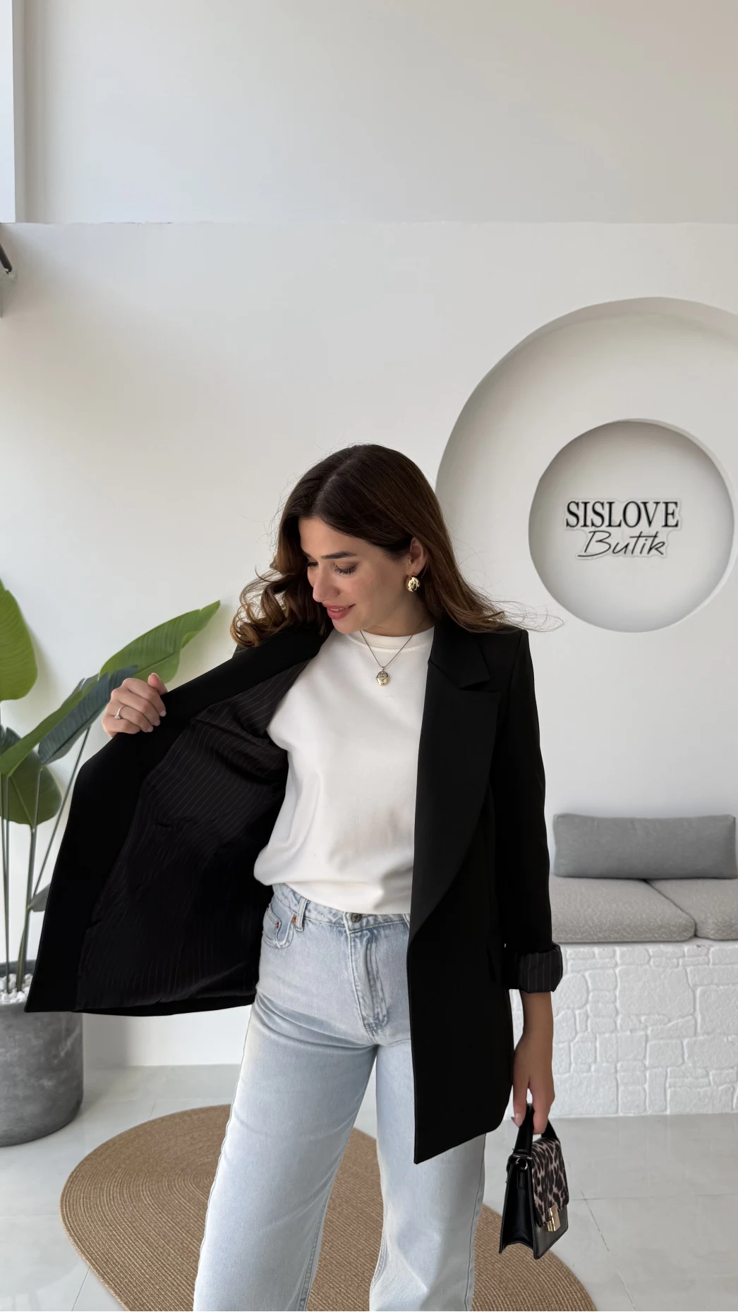 Addison Çizgi Detay Blazer Ceket - Siyah - Kod: 7560