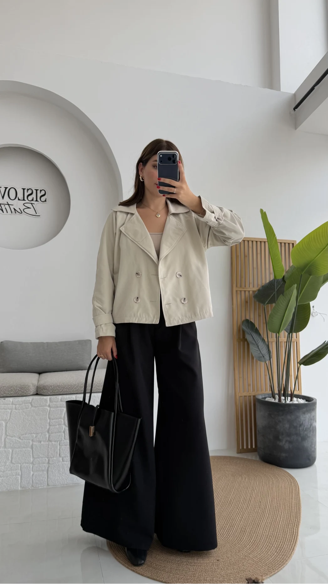 Adeena Yarım Trençkot - Taş - Kod: 7025