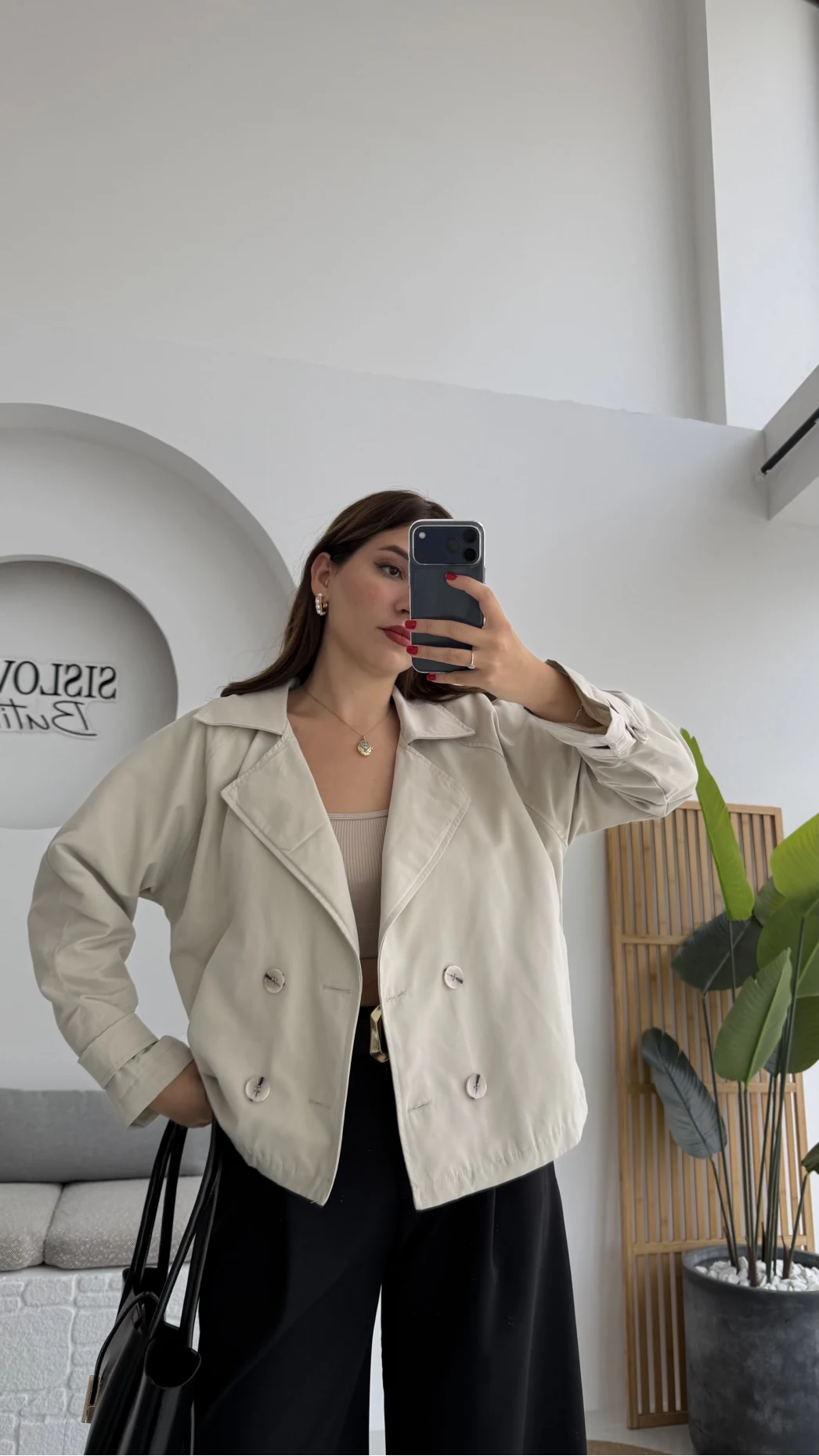 Adeena Yarım Trençkot - Taş - Kod: 7025