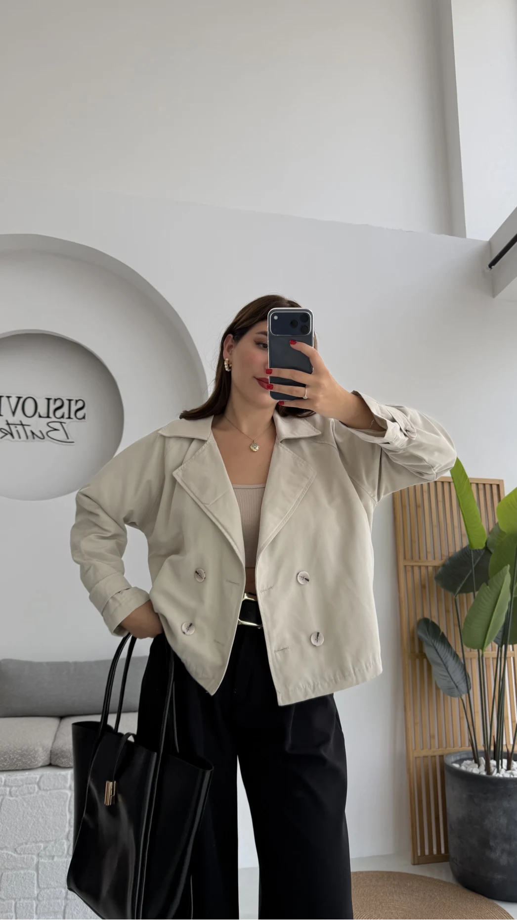 Adeena Yarım Trençkot - Taş - Kod: 7025