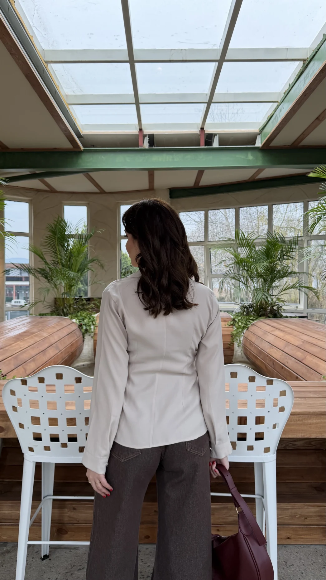 Aksesuar Detay Kimono Gömlek - Taş - Kod: 2203