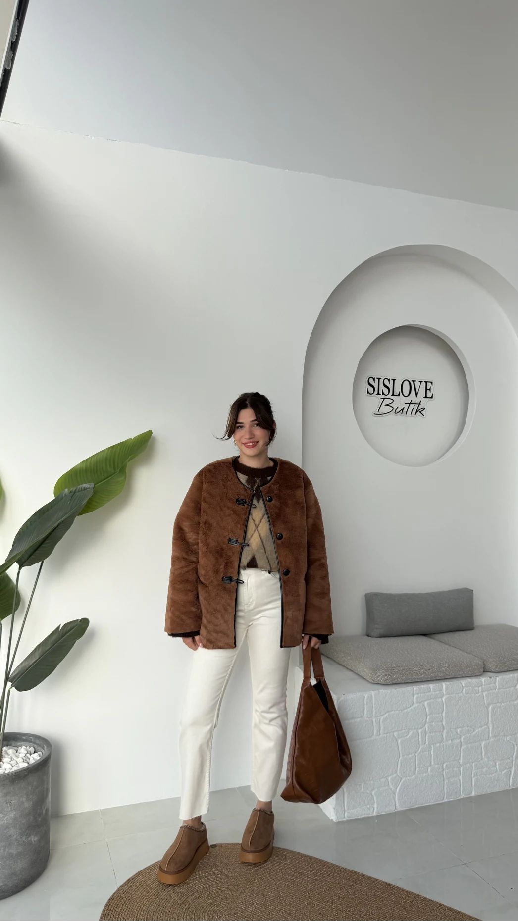 Alaska Tüylü Kahverengi Ceket