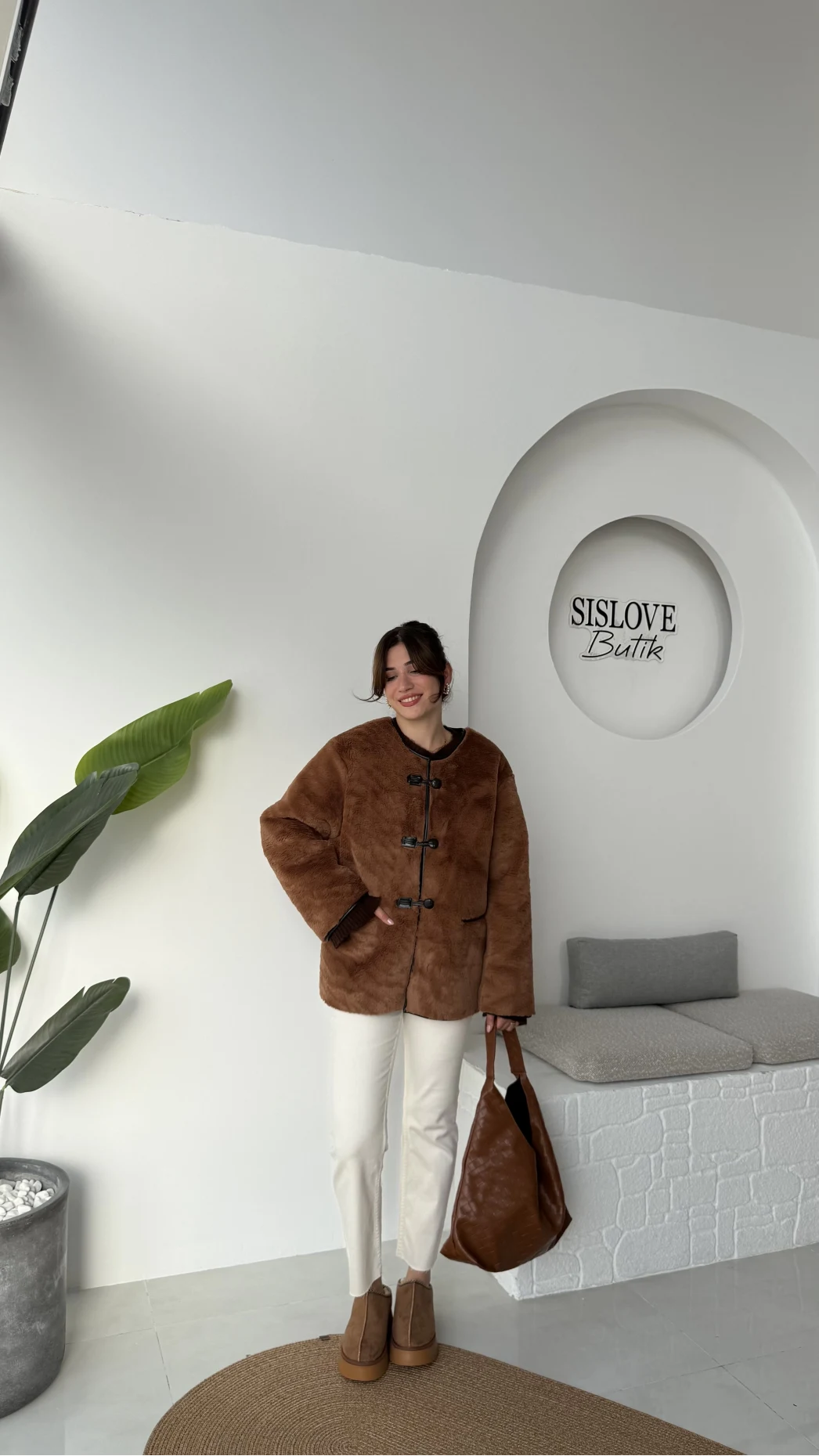 Alaska Tüylü Kahverengi Ceket